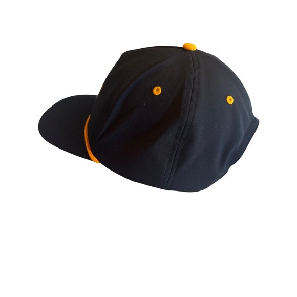 Mugsy Adjustable Snapback Hat Navy W/ Yellow Accents Embroidered Logo Polyester - Picture 2 of 5